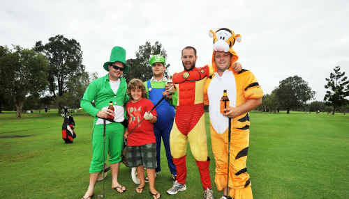 Dressed for success: Nambucca Golf Club staffers, from left, Kieran Waller, Ryan McKay, Drew Walker, El Tutt and Tubbsy McKay gear up for the memorial event. Dressed for success: Nambucca Golf Club staffers, from left, Kieran Waller, Ryan McKay, Drew Walker, El Tutt and Tubbsy McKay gear up for the memorial event.